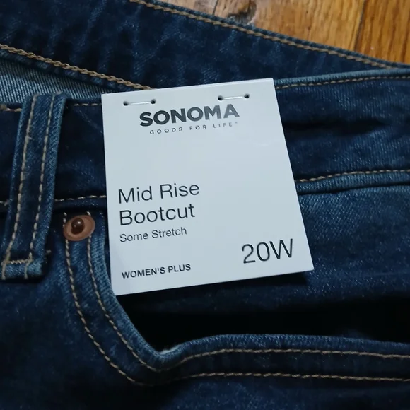 Sonoma - Women's Mid Rise Bootcut Dark Wash Denim Plus Size Jeans. Size 20W. NWT - Picture 5 of 9